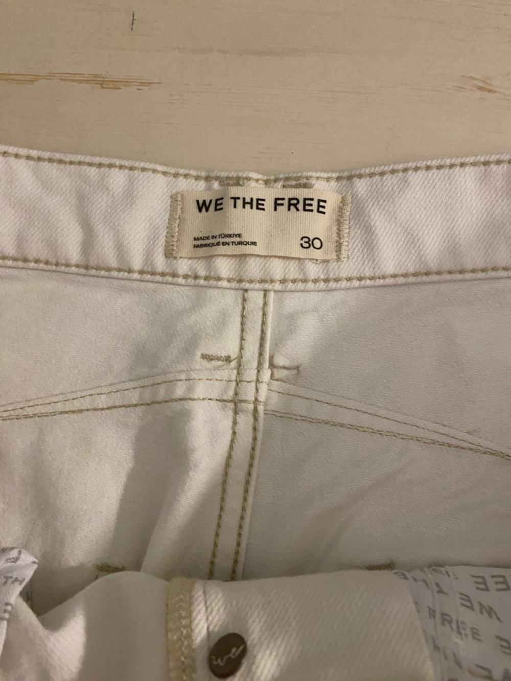 We The Free Wide Leg Barrel Buttonfly Jeans with Wreath Accents - Picture 8 of 12